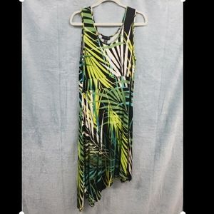 Flattering Tropical Print Summer Dress